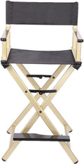 Portable Folding Director's Chair Aluminum Lightweight Gold I36388