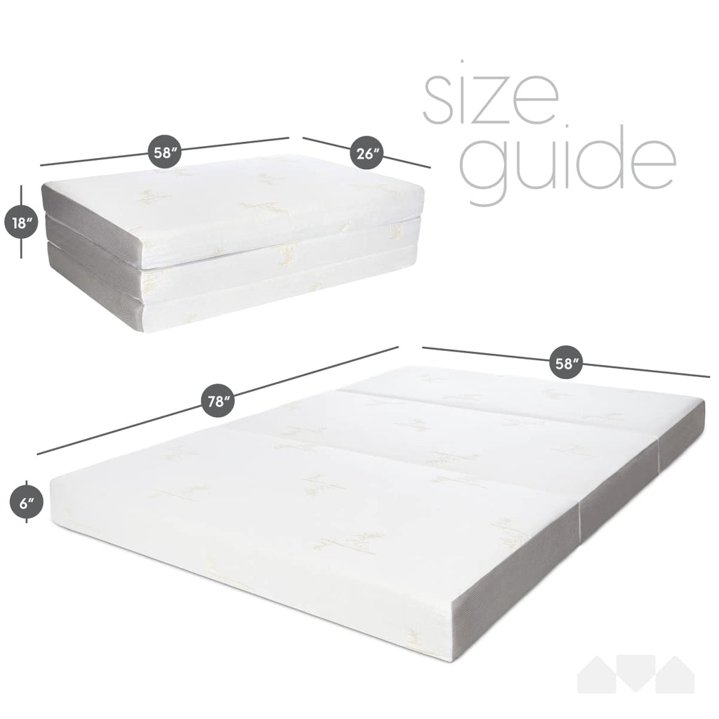 Queen Size 6 inch Memory Foam Trifold Mattress Q23444