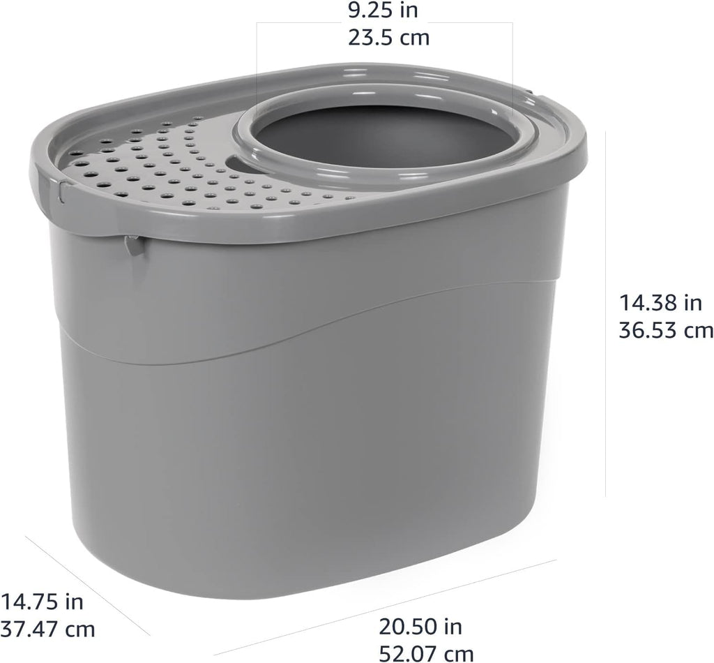 Large Top Entry Cat Litter Box with High Sides and Scoop O1872