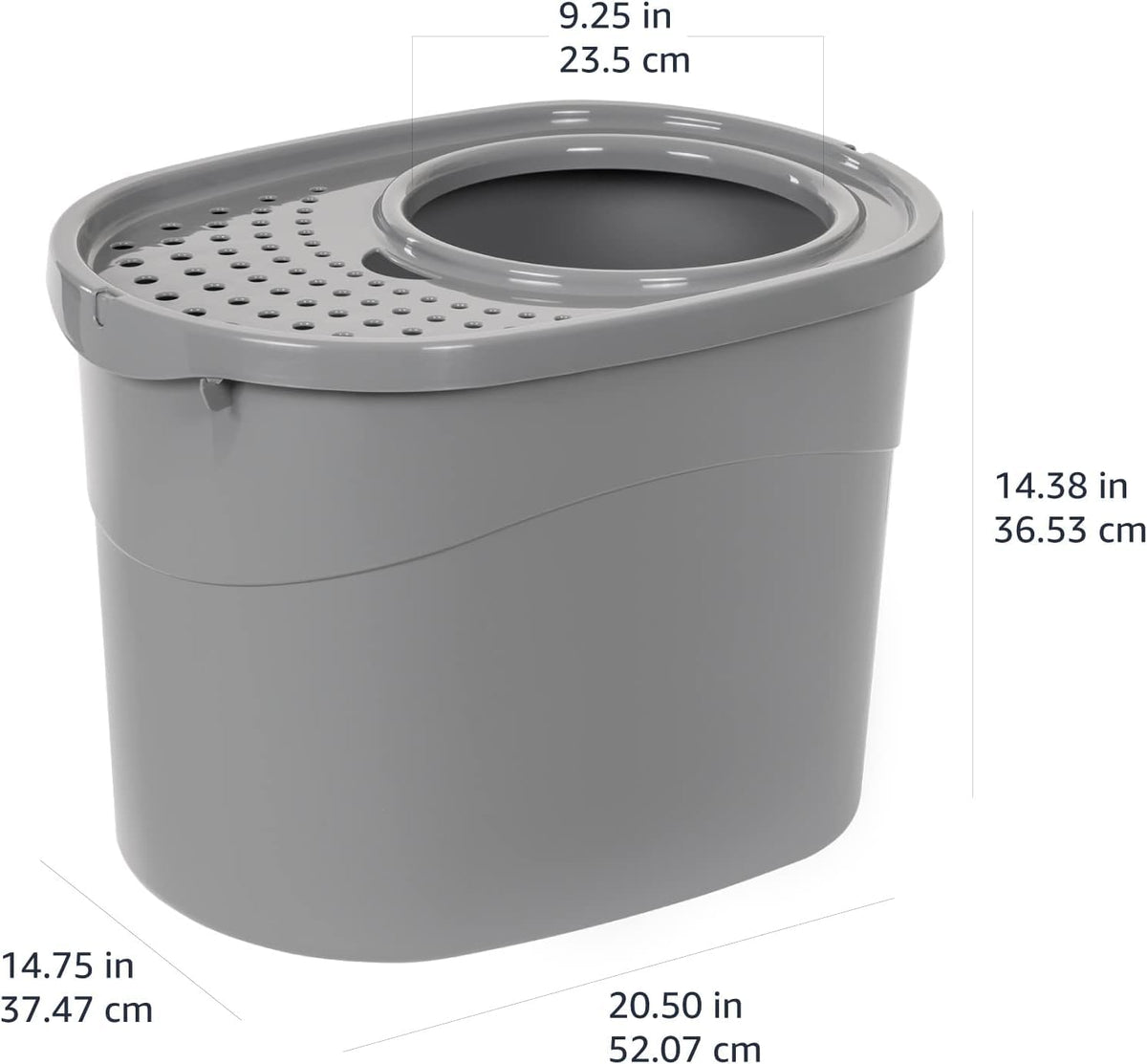 Large Top Entry Cat Litter Box with High Sides and Scoop O1872