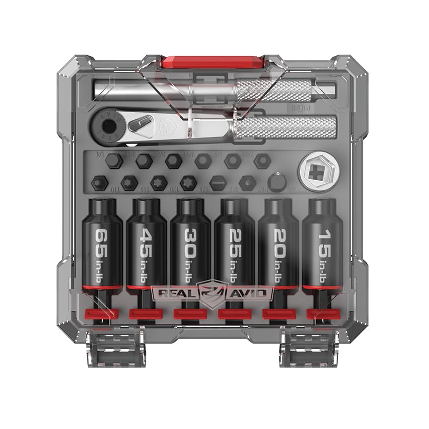 Torque Screwdriver & Ratcheting Driver Tool Set with 12 Bits & Storage Case U35830