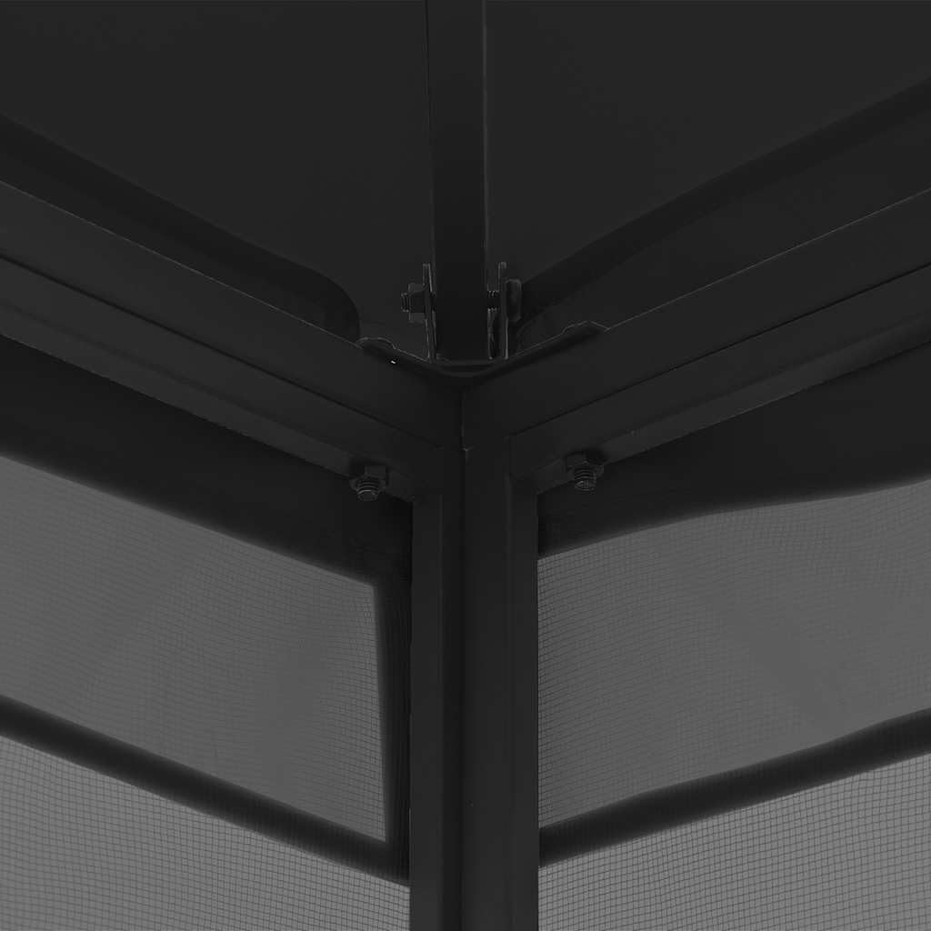 Gazebo with Nets 9.8x9.8x8.7 ft Anthracite Steel Frame E722