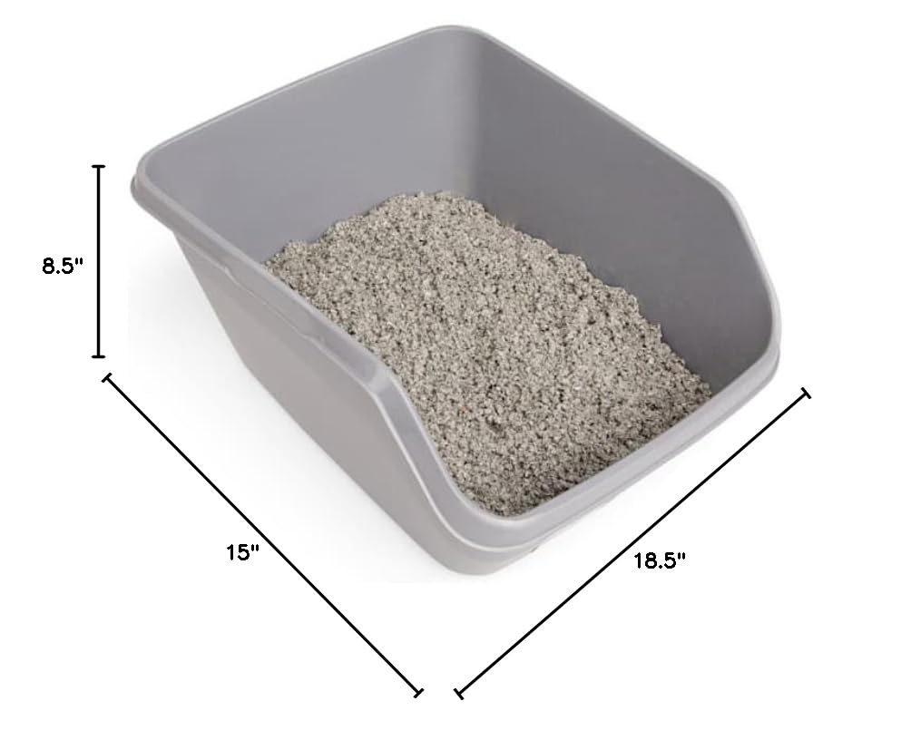 Grey Large High-Back Litter Box O82310