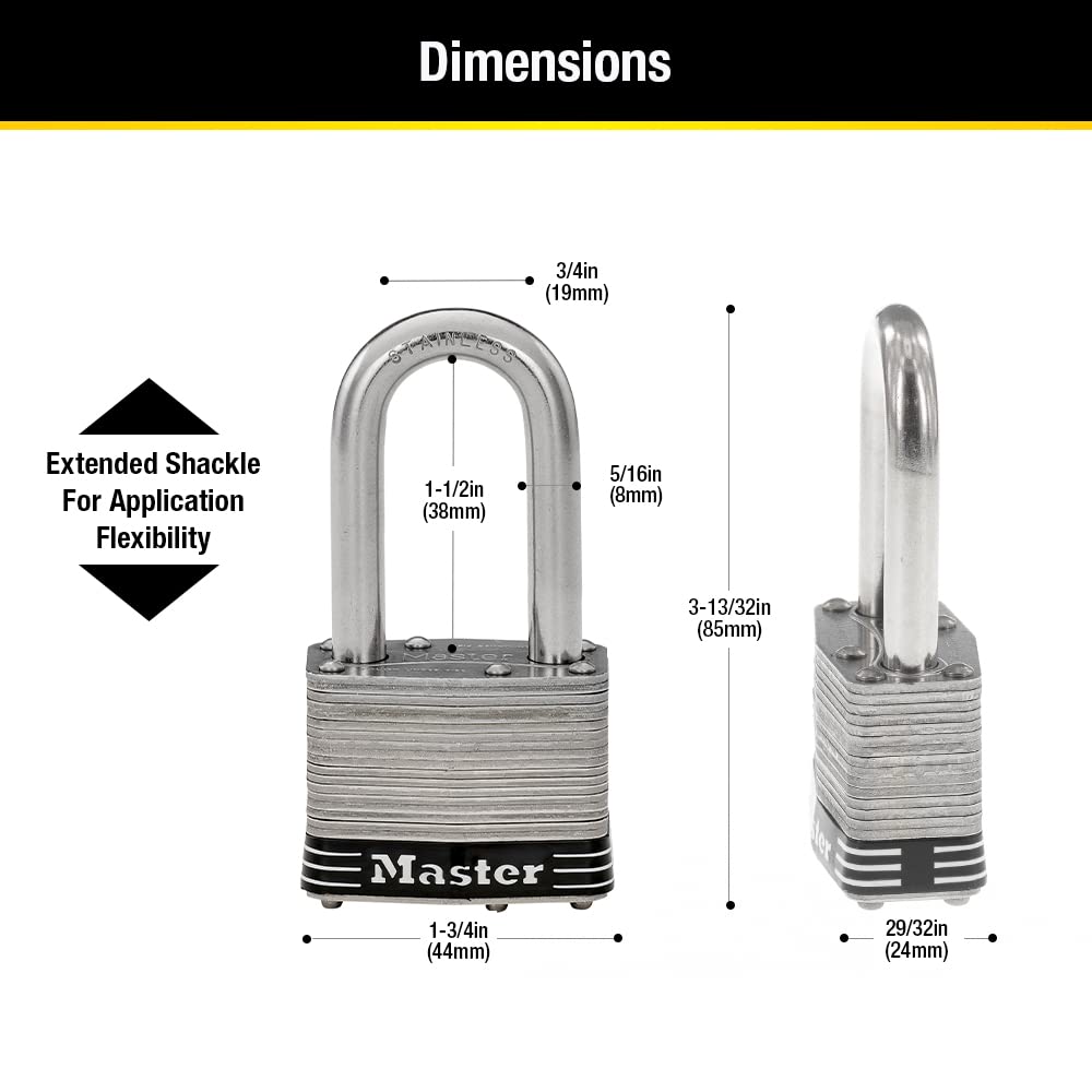 Stainless Steel Keyed-Alike Padlock 4 Pack L2839