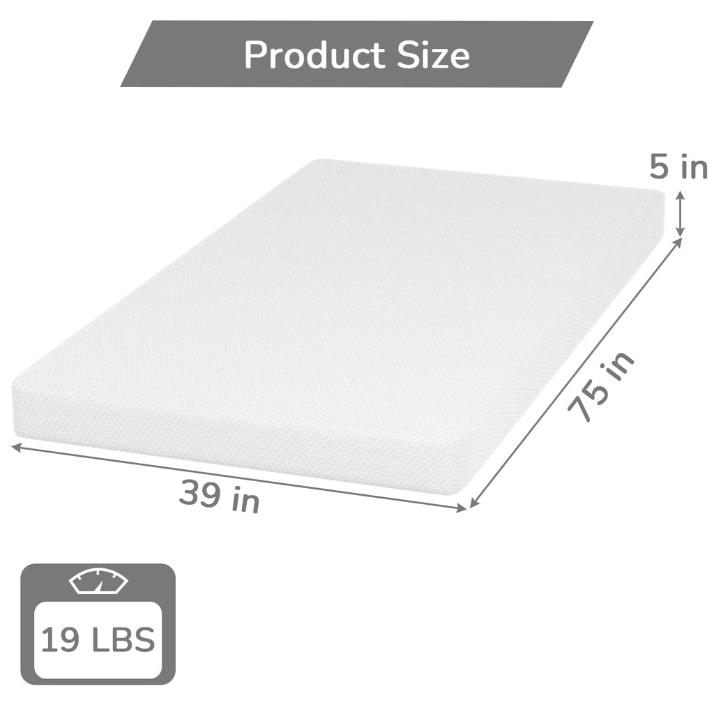 5 Inch Twin Mattress Green Tea Gel Memory Foam I56736