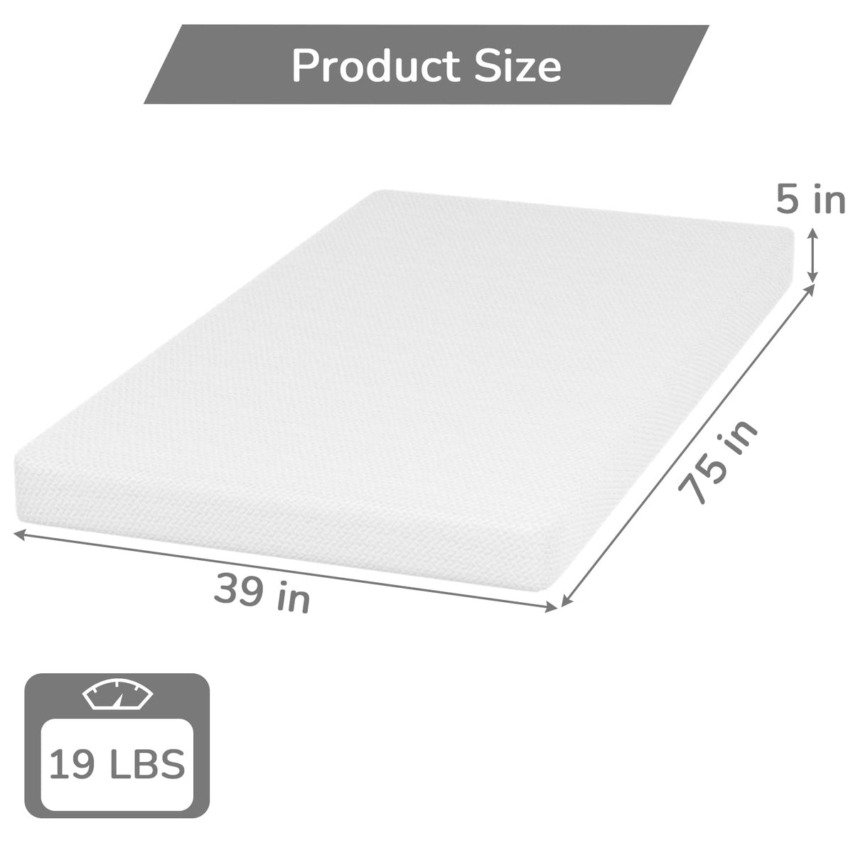 5 Inch Twin Mattress Green Tea Gel Memory Foam I56736