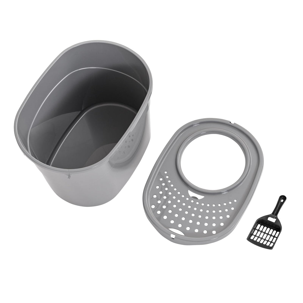 Large Top Entry Cat Litter Box with High Sides and Scoop O1872