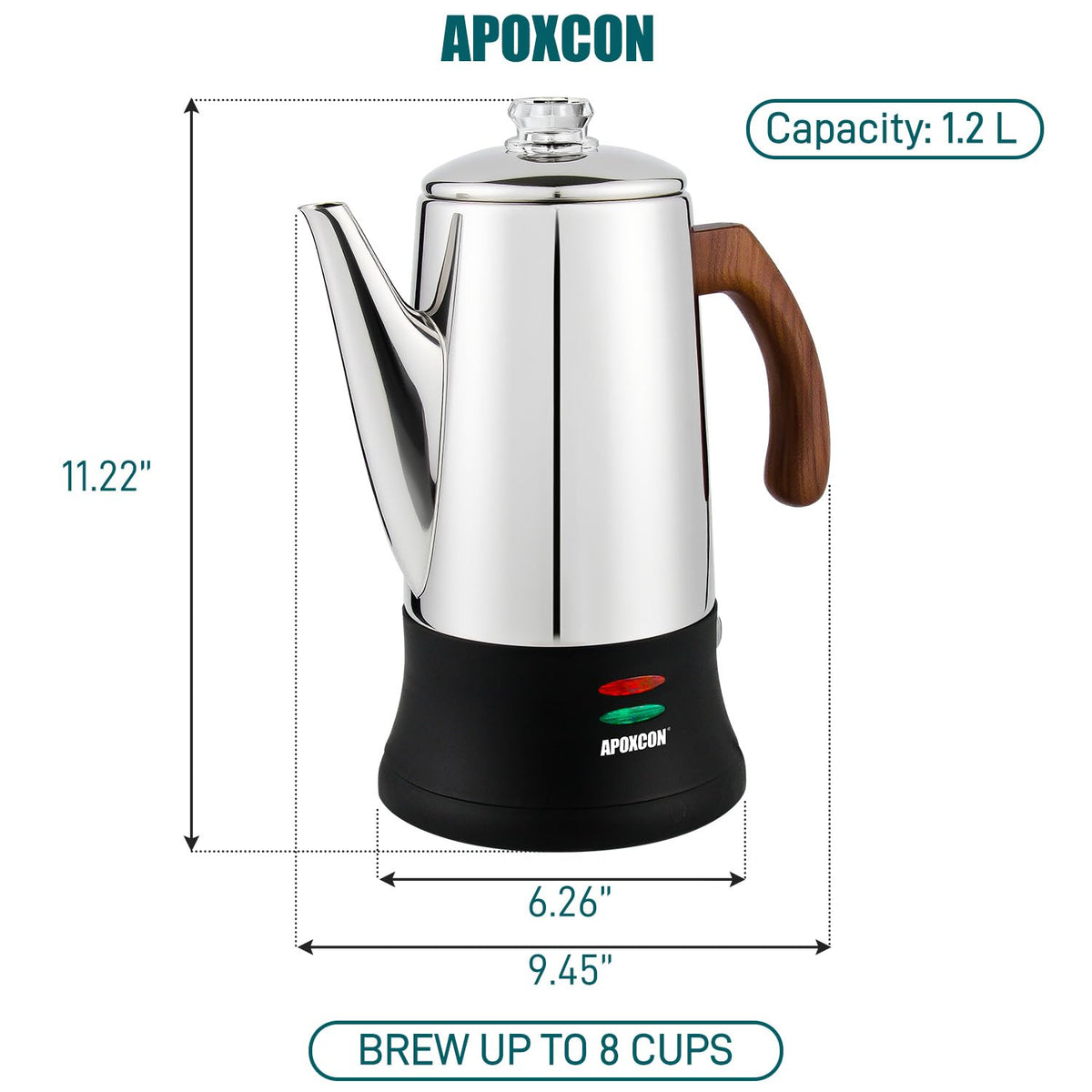 Electric Stainless Steel Coffee Percolator 8 Cup W91563