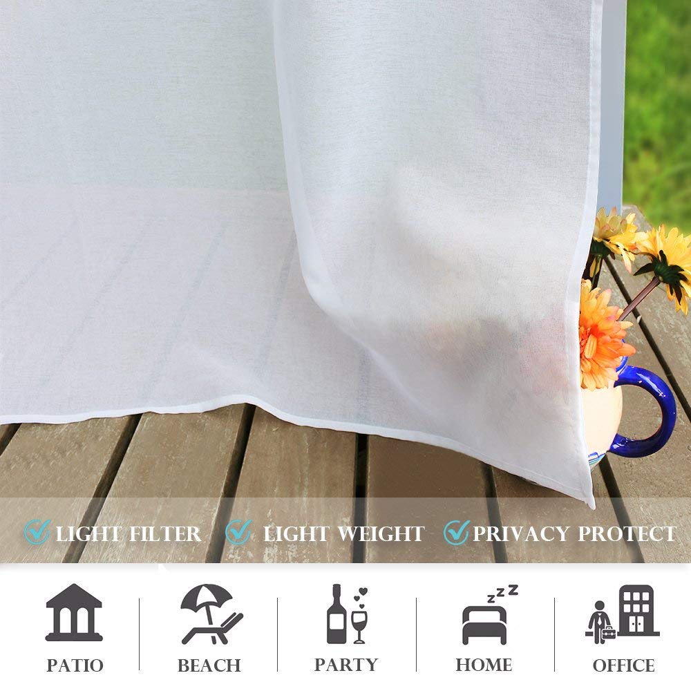 Waterproof Semi-Sheer Outdoor Curtains D65610
