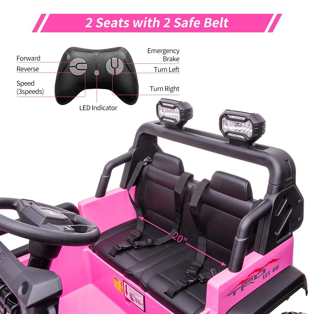 24V Kids Ride on 2 Seaters Electric Car with Remote Control K782718