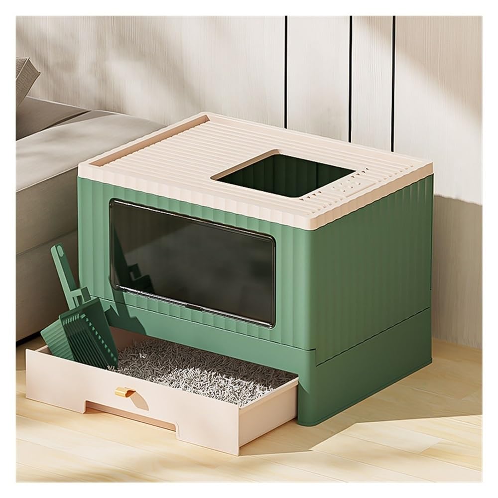 Foldable Enclosed Cat Litter Box with Lid & Scoop P3830