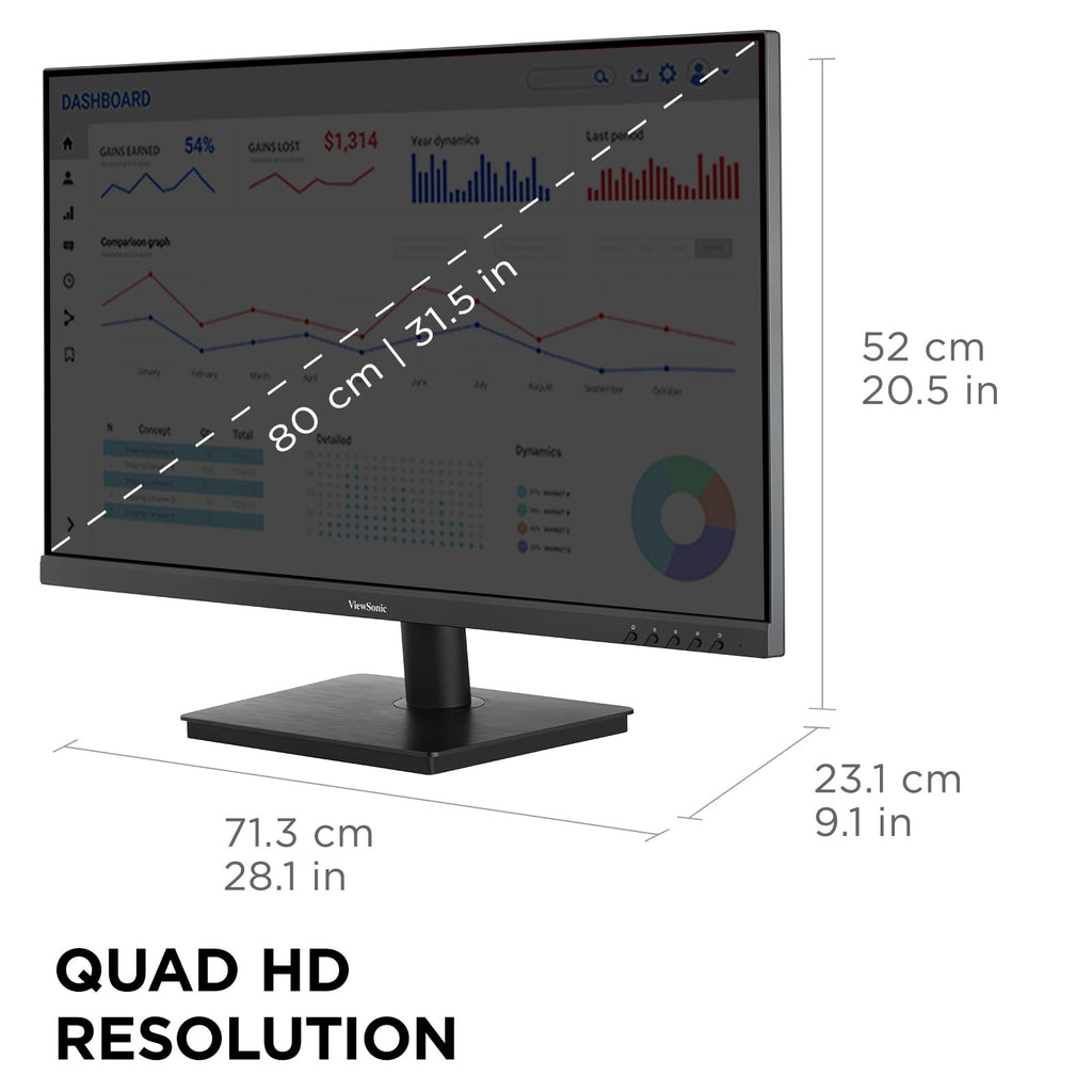 32 Inch QHD 1440p IPS Computer Monitor U727