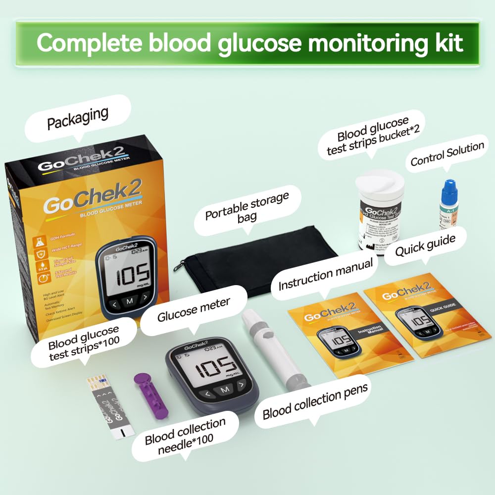 Blood Glucose Monitor Kit 100 Strips & Lancets H699339
