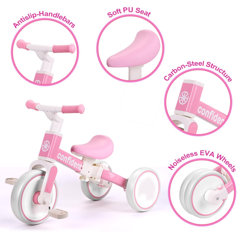 Tricycle for Toddlers 1-3 Year Olds, 5 in 1 Toddler Balance Bike L6915