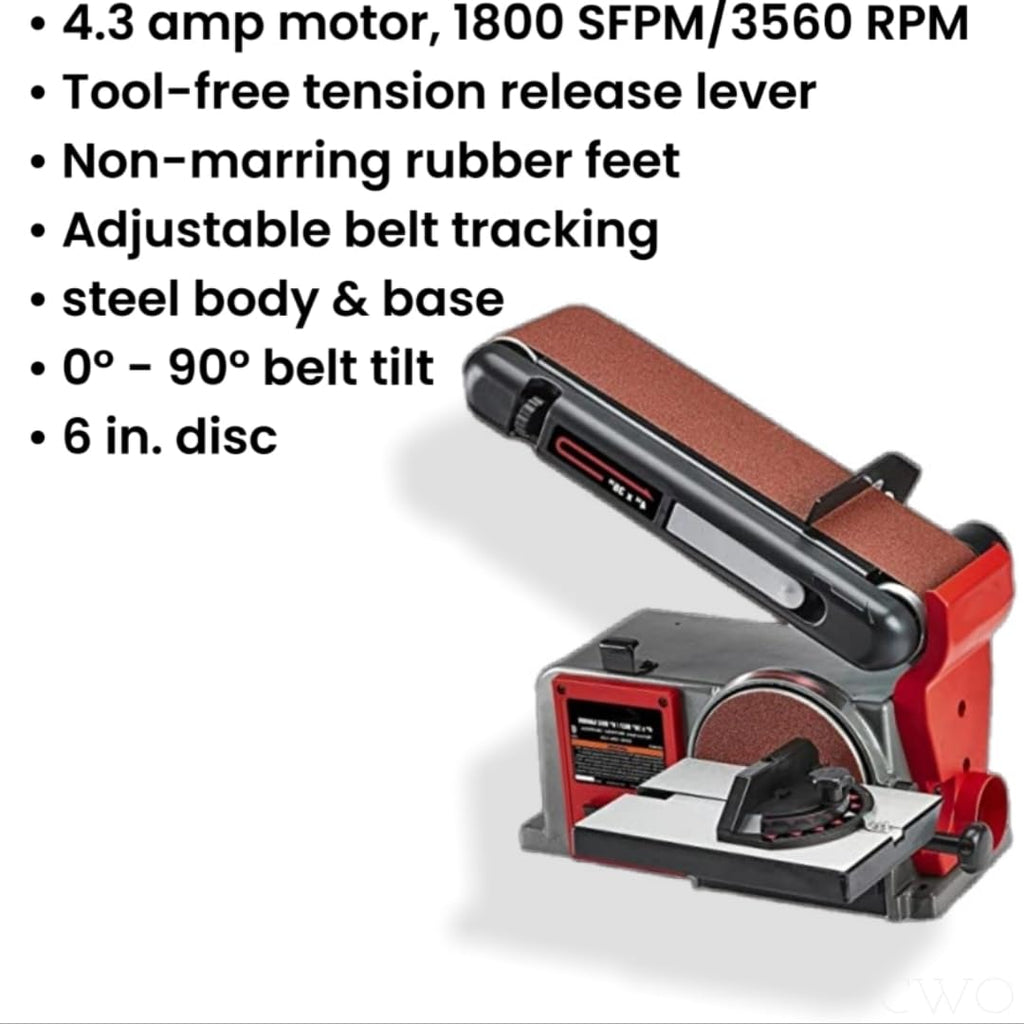 Belt and Disc Sander 4 inch x 36 inch Belt 6 inch Disc V3338