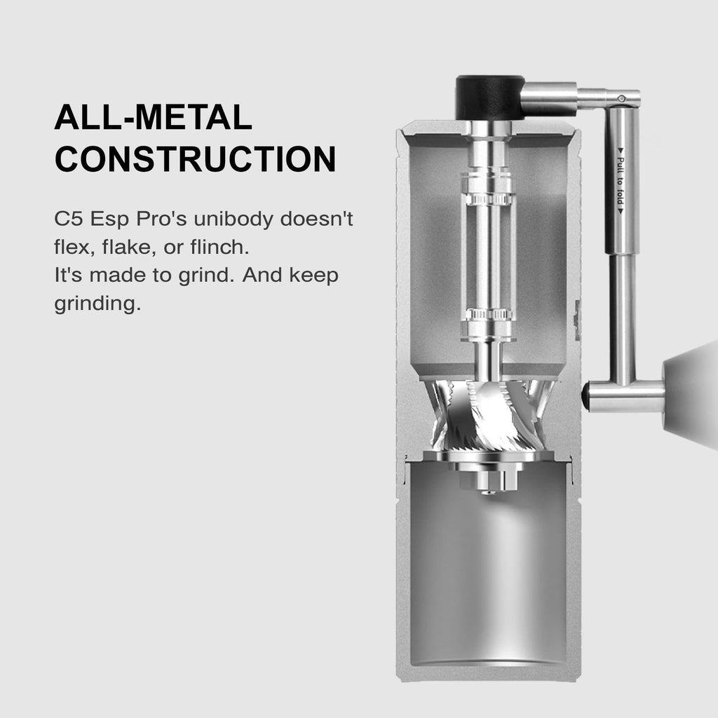 Manual Coffee Grinder with Conical Burr, Portable Hand Coffee Mill - Black M8617