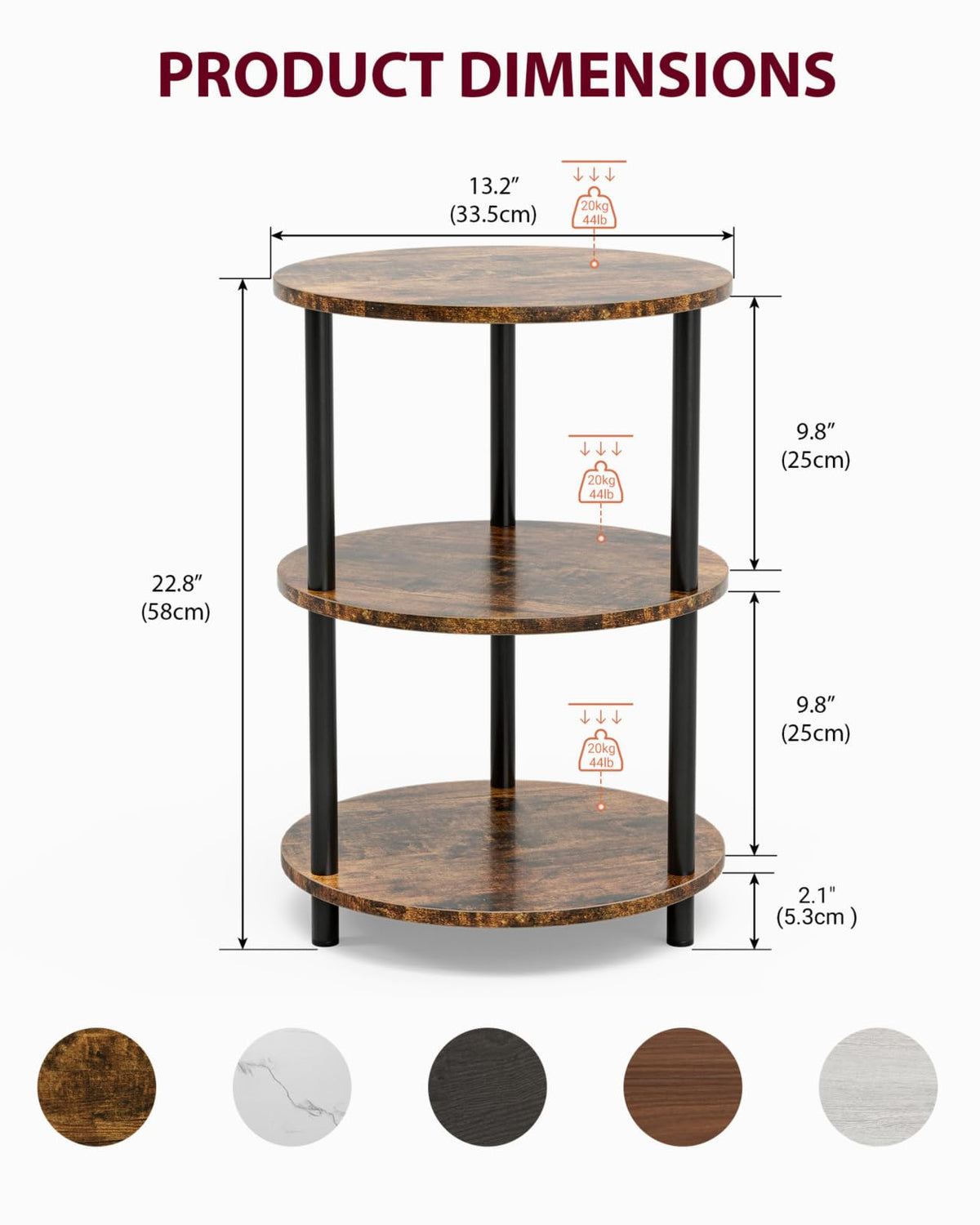 Small Round 3 Tier Coffee Table R870058