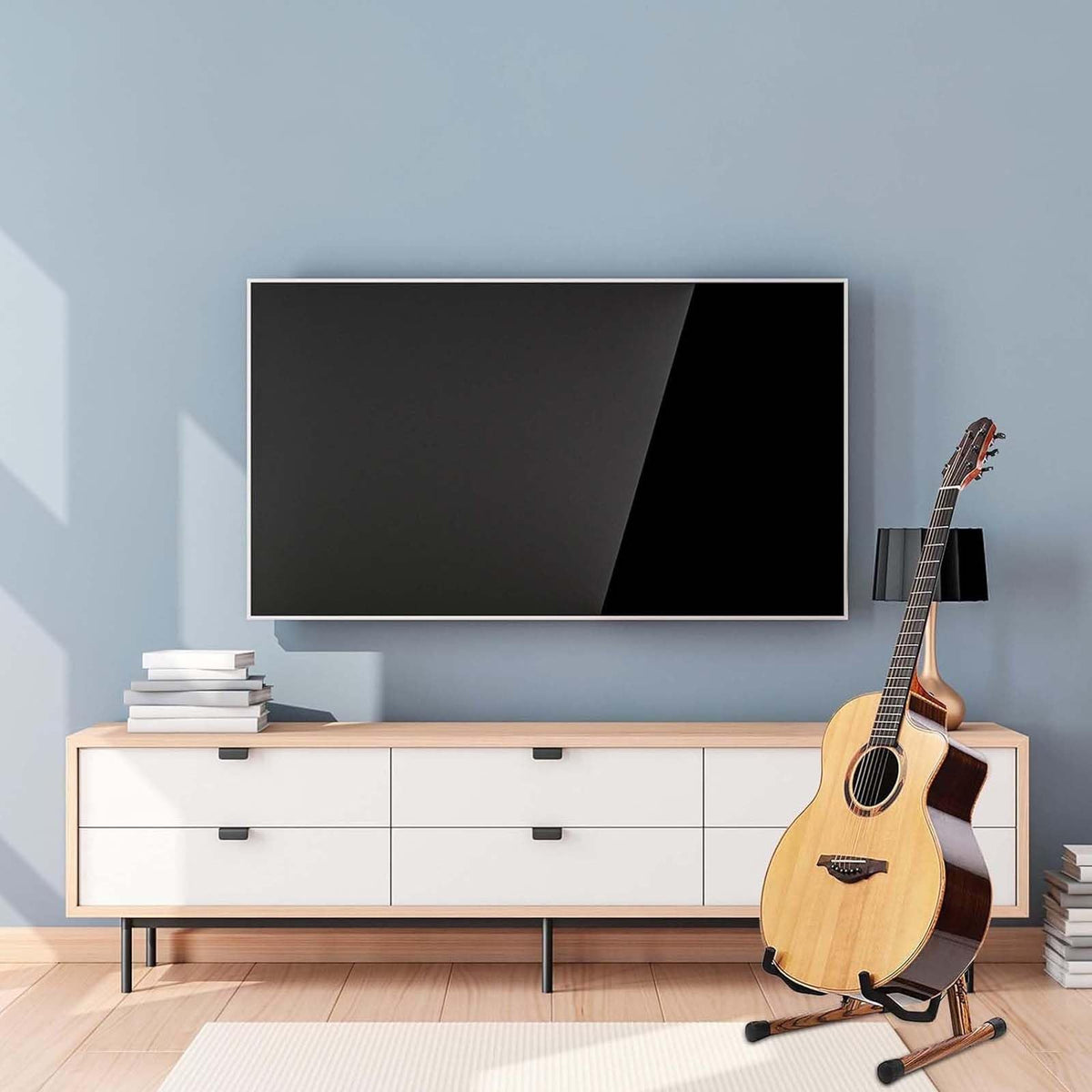Folding Wood Acoustic Guitar Stand with Padding K70333