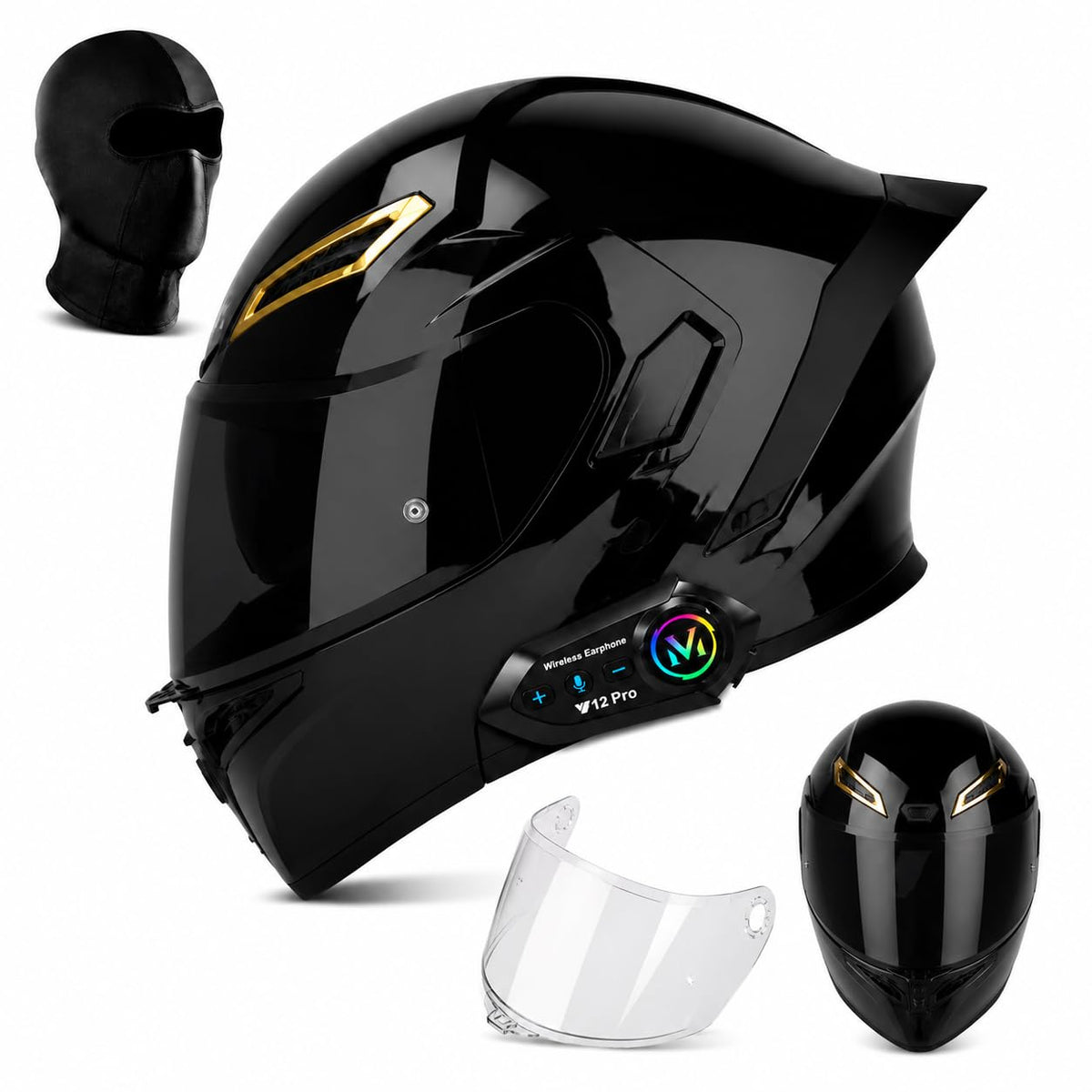 Bluetooth Modular Flip-Up Full Face Motorcycle Helmet K389288