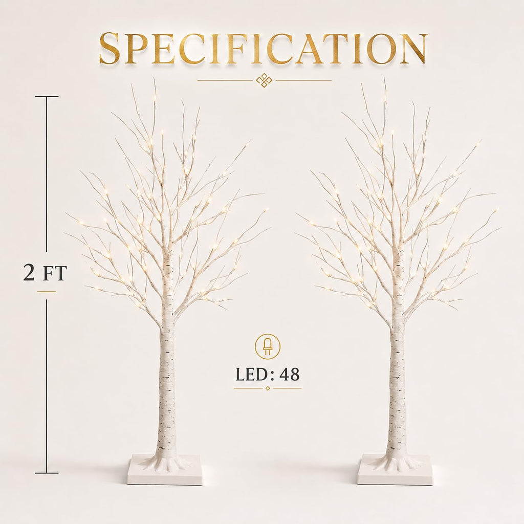 Birch Tree with Lights 2FT 2Pack Y34935