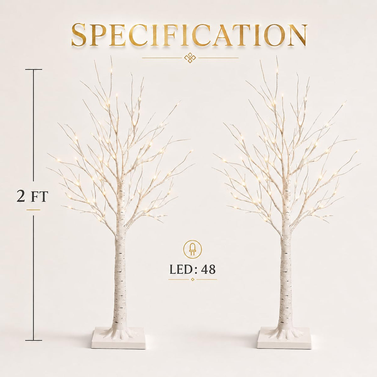Birch Tree with Lights 2FT 2Pack Y34935