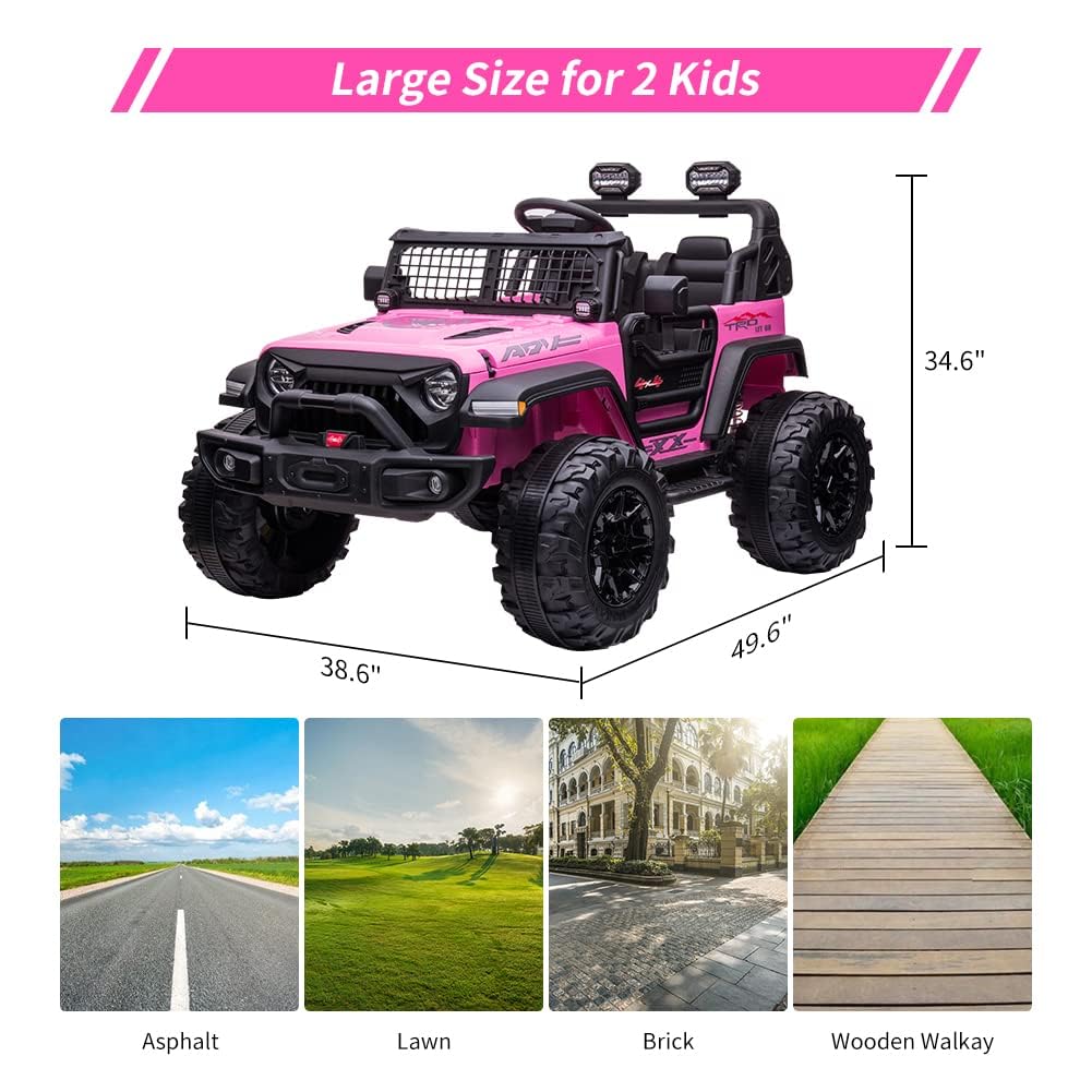 24V Kids Ride on 2 Seaters Electric Car with Remote Control K782718
