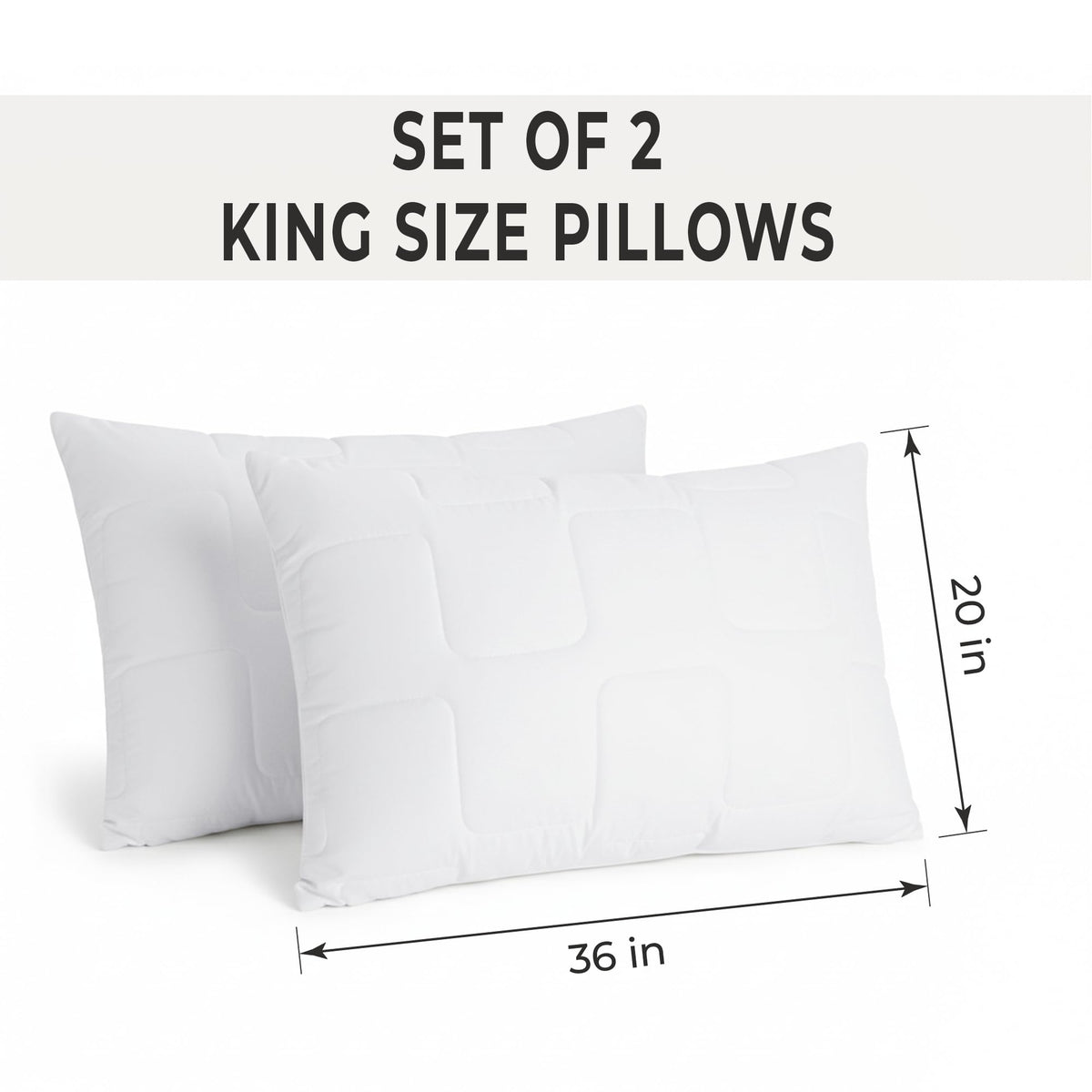 King Size White Cooling Down Alternative Pillows Set of 2 M845090