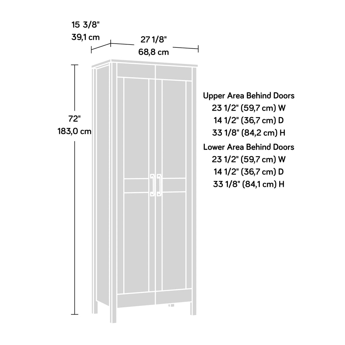 2-Door Chalk Oak Storage Cabinet K14900