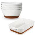 Ceramic Soup Bowl Set of 4 and Baking Dish D21524