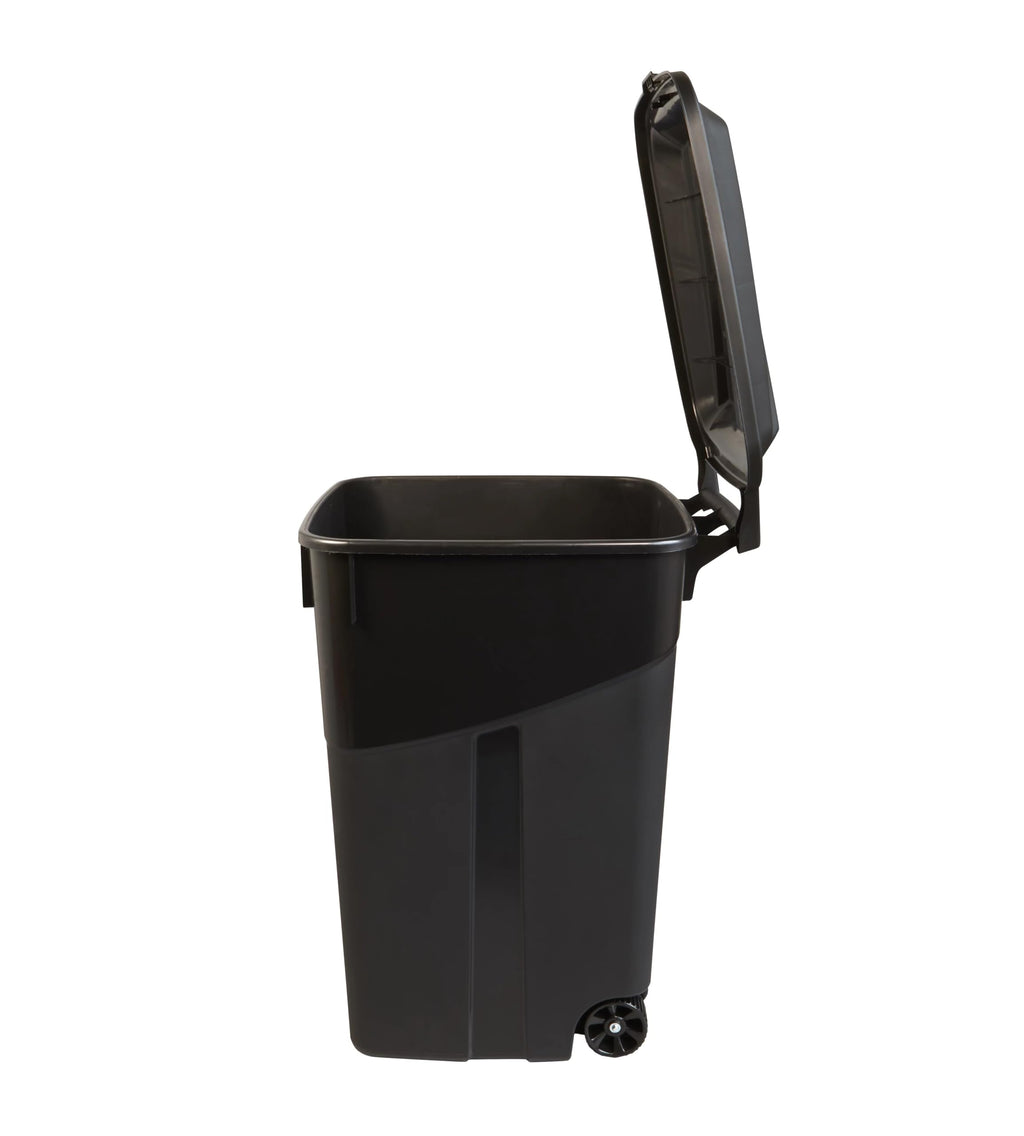 Black 45 Gallon Wheeled Plastic Garbage Can Z801389