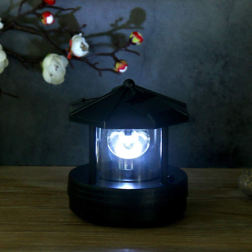 Solar Lighthouse Lamp 360° Rotatable LED IP44 Waterproof H3649