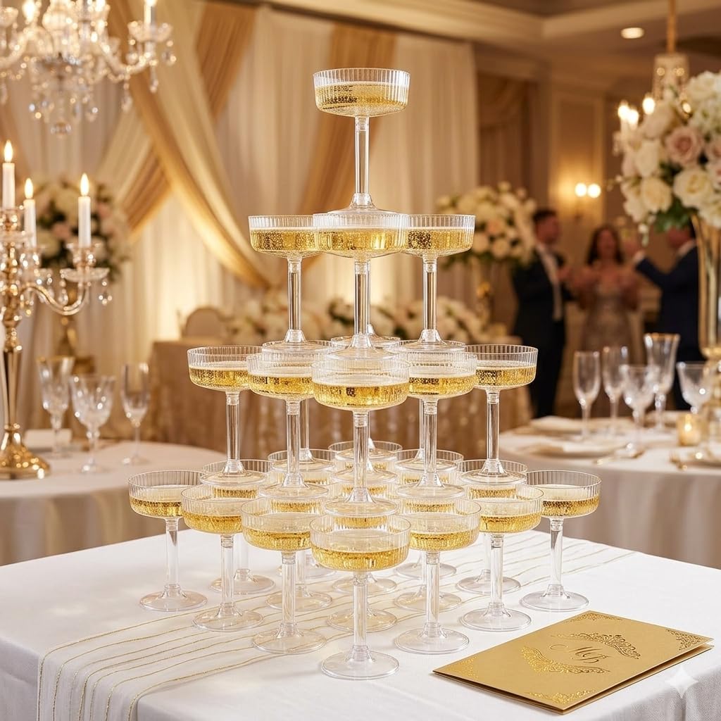 24 Pack 6oz Plastic Martini Glasses O894
