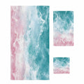 Teal Pink Gradient Cotton Towel Set 3 Pack U8823