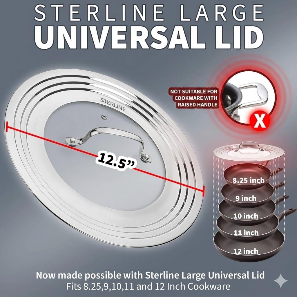 Tempered Glass Universal Lid with Steam Vent N284419
