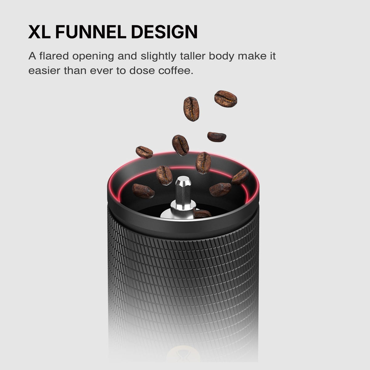 Manual Coffee Grinder with Conical Burr, Portable Hand Coffee Mill - Black M8617