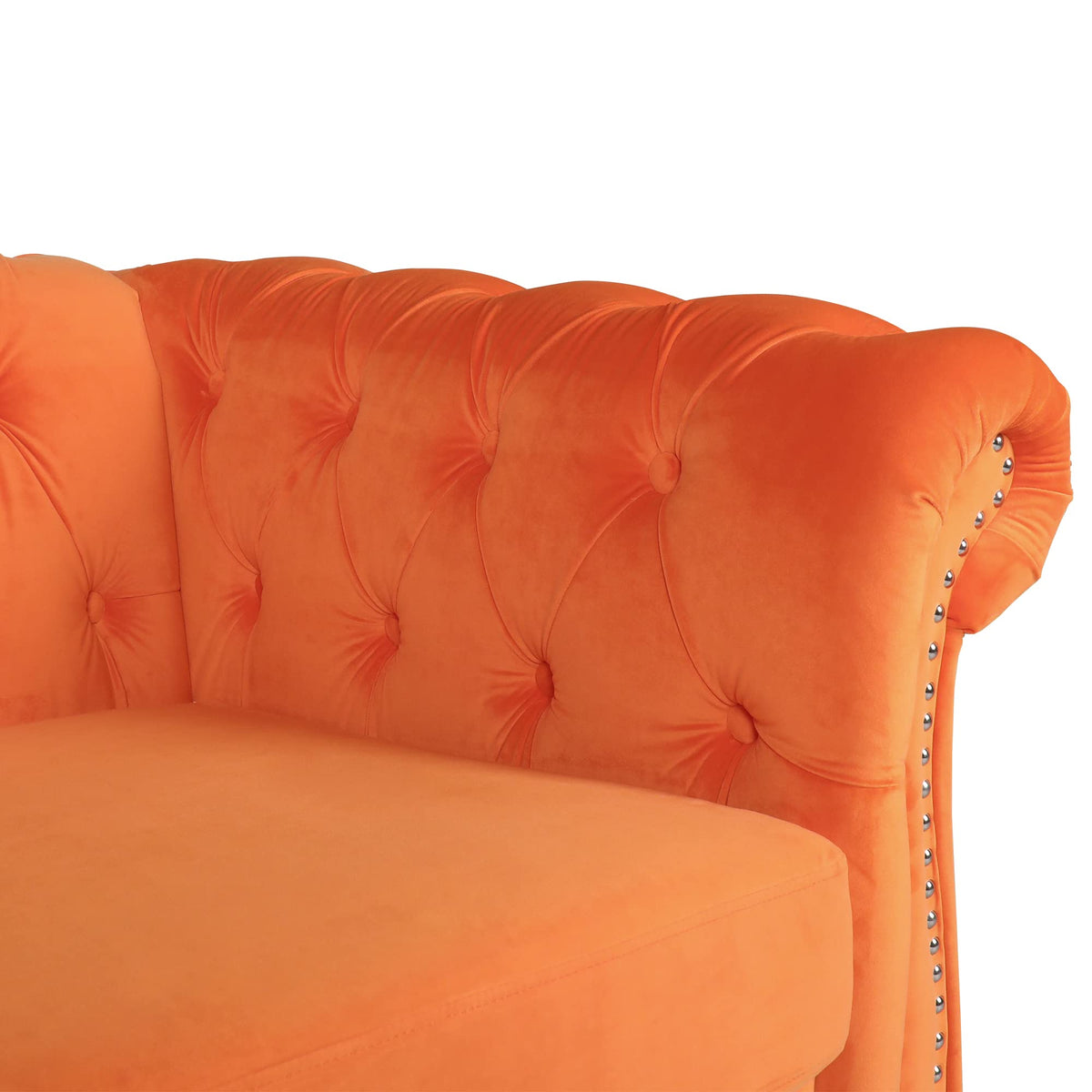 Orange Velvet 2 Seater Sofa Z694