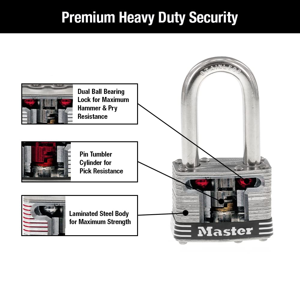 Stainless Steel Keyed-Alike Padlock 4 Pack L2839