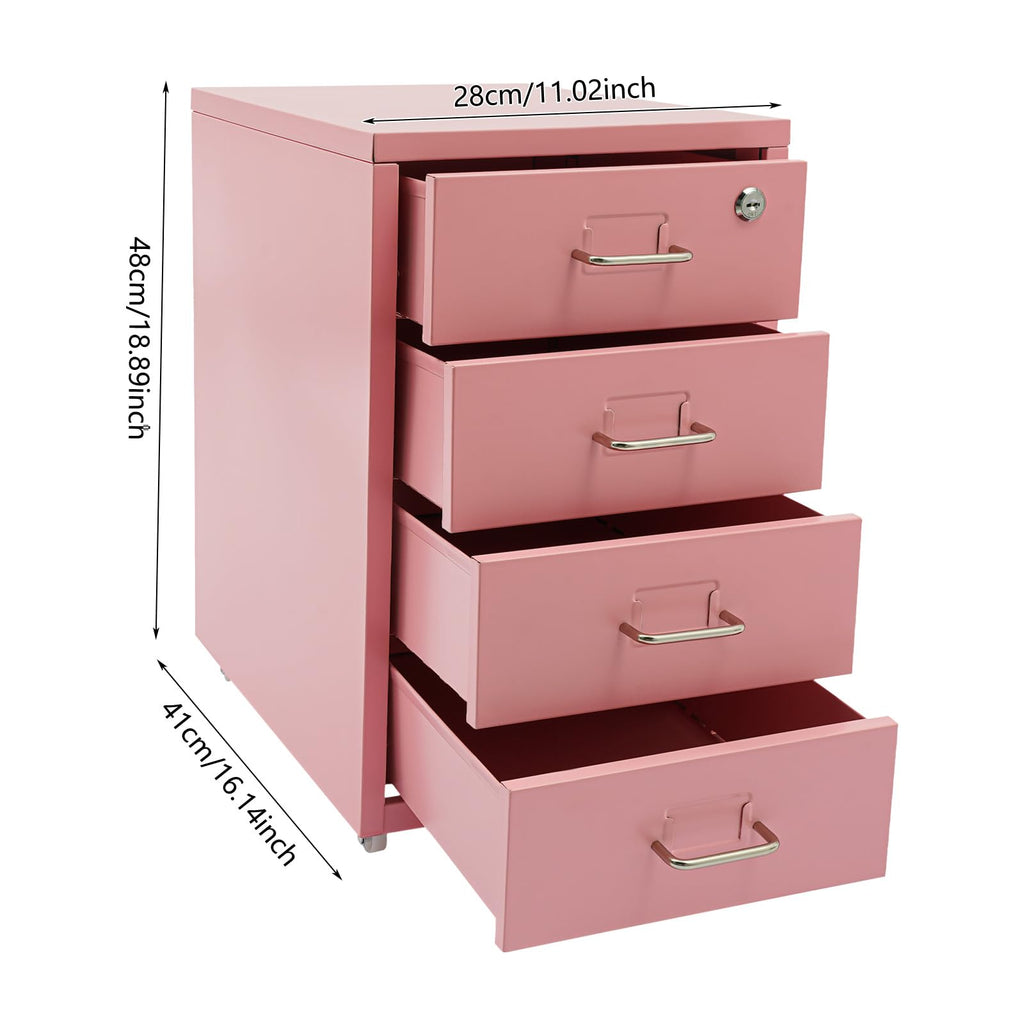 4 Drawer Rolling File Cabinet with Lock R983377