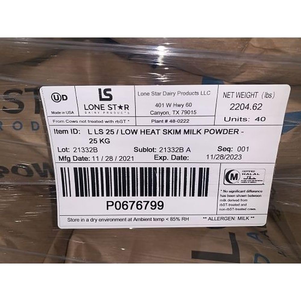 Low Heat Non-Fat Dry Milk Powder 50 Lb Bulk Bag L9037