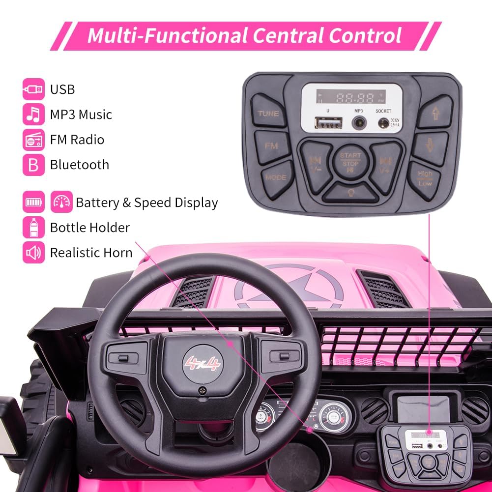 24V Kids Ride on 2 Seaters Electric Car with Remote Control K782718