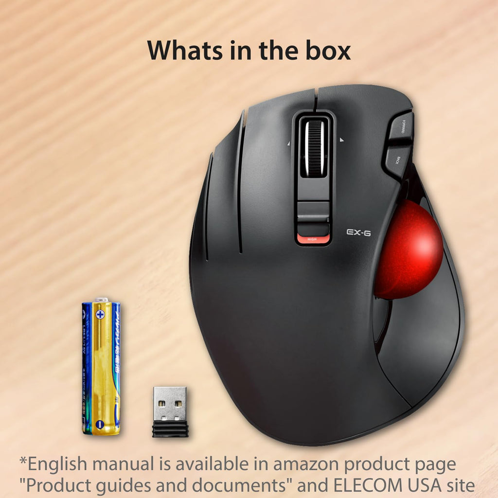 Wireless Left Handed Thumb Control Trackball Mouse W20813