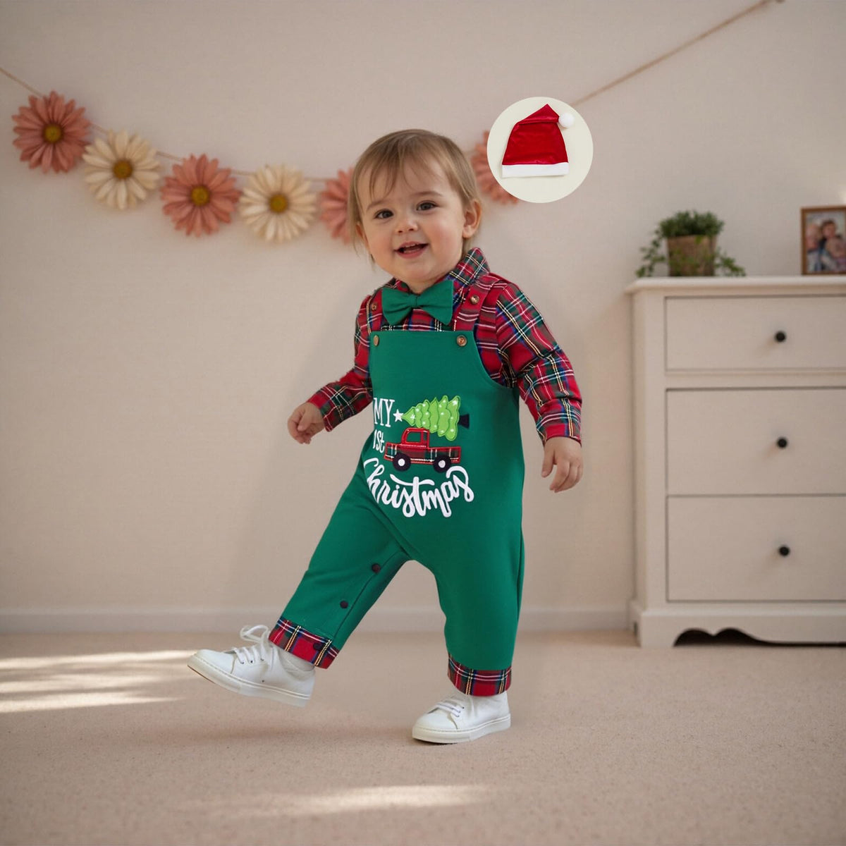 Striped Romper Overalls Pants Set P30323