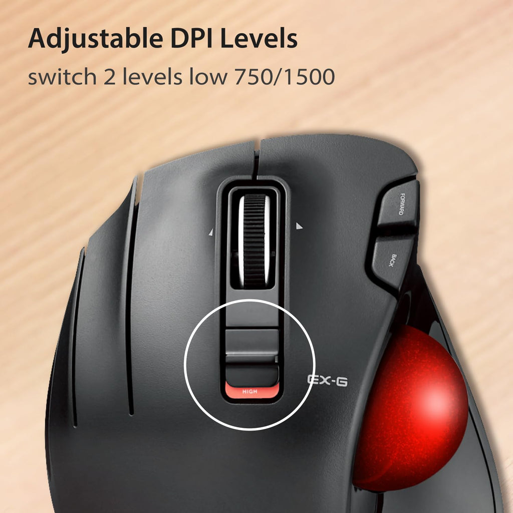 Wireless Left Handed Thumb Control Trackball Mouse W20813