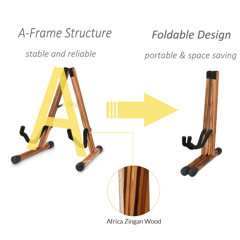 Folding Wood Acoustic Guitar Stand with Padding K70333