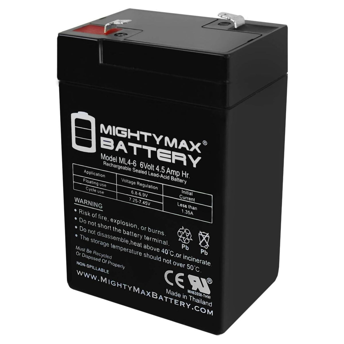 6V 4.5AH SLA Replacement Battery T4835