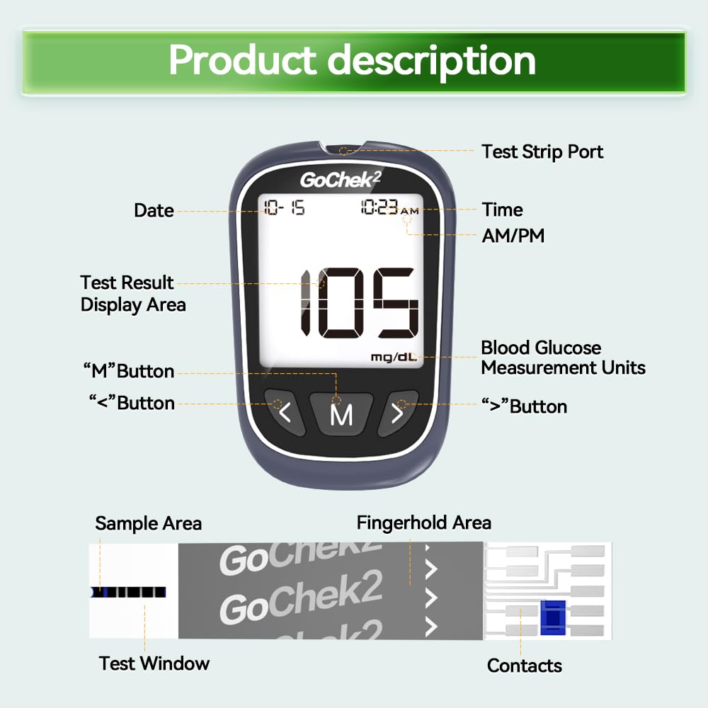 Blood Glucose Monitor Kit 100 Strips & Lancets H699339
