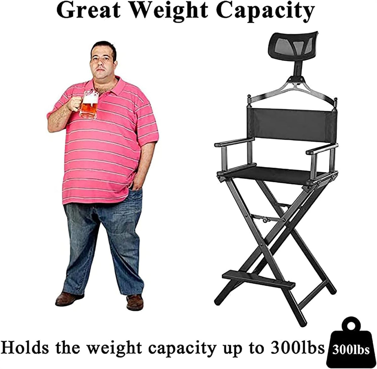 Portable Folding Director's Chair Aluminum Lightweight Gold I36388