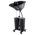 Portable Shampoo Wash Bowl with 2 Water Tanks Black A469