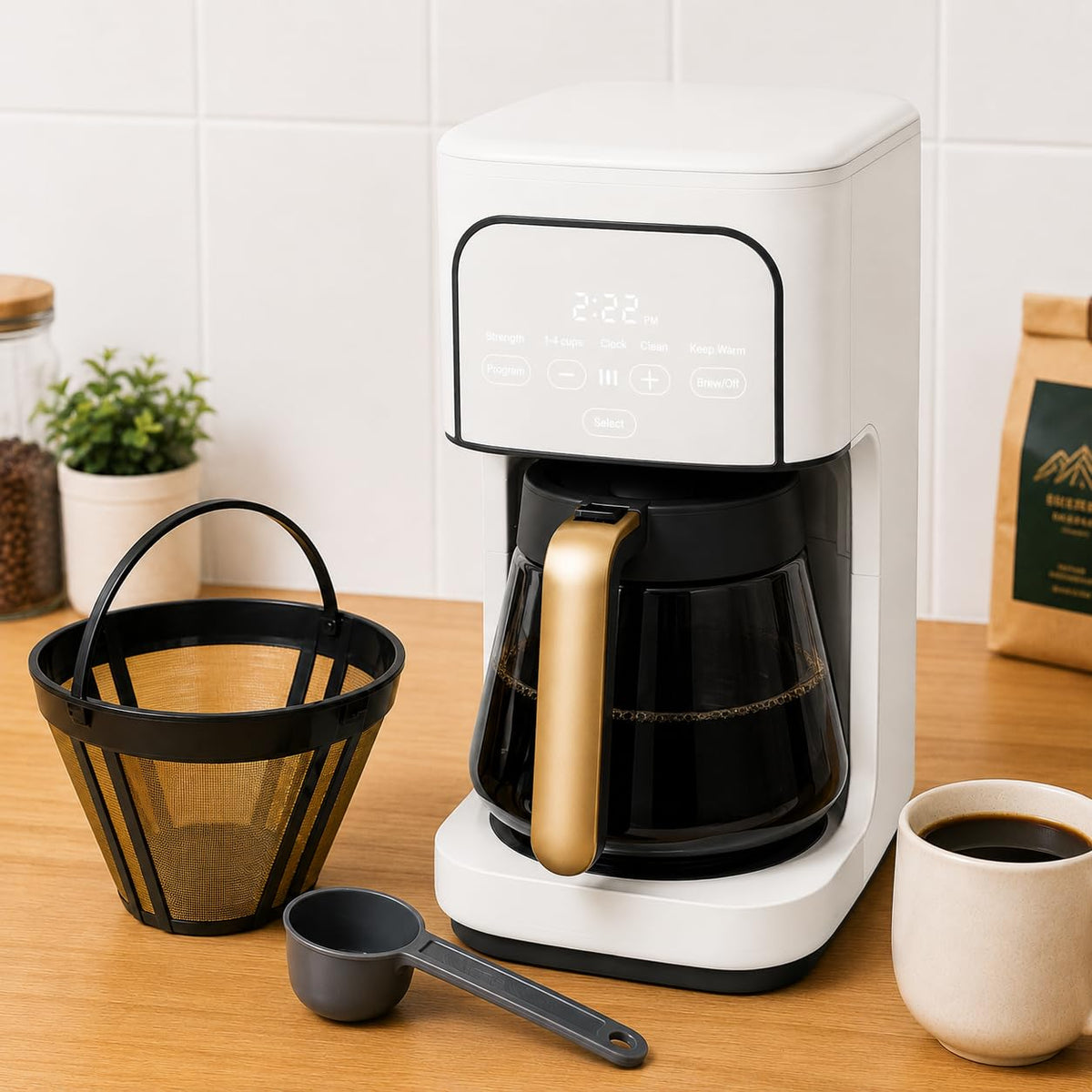 12-Cup Programmable Coffee Maker with Glass Carafe C38996