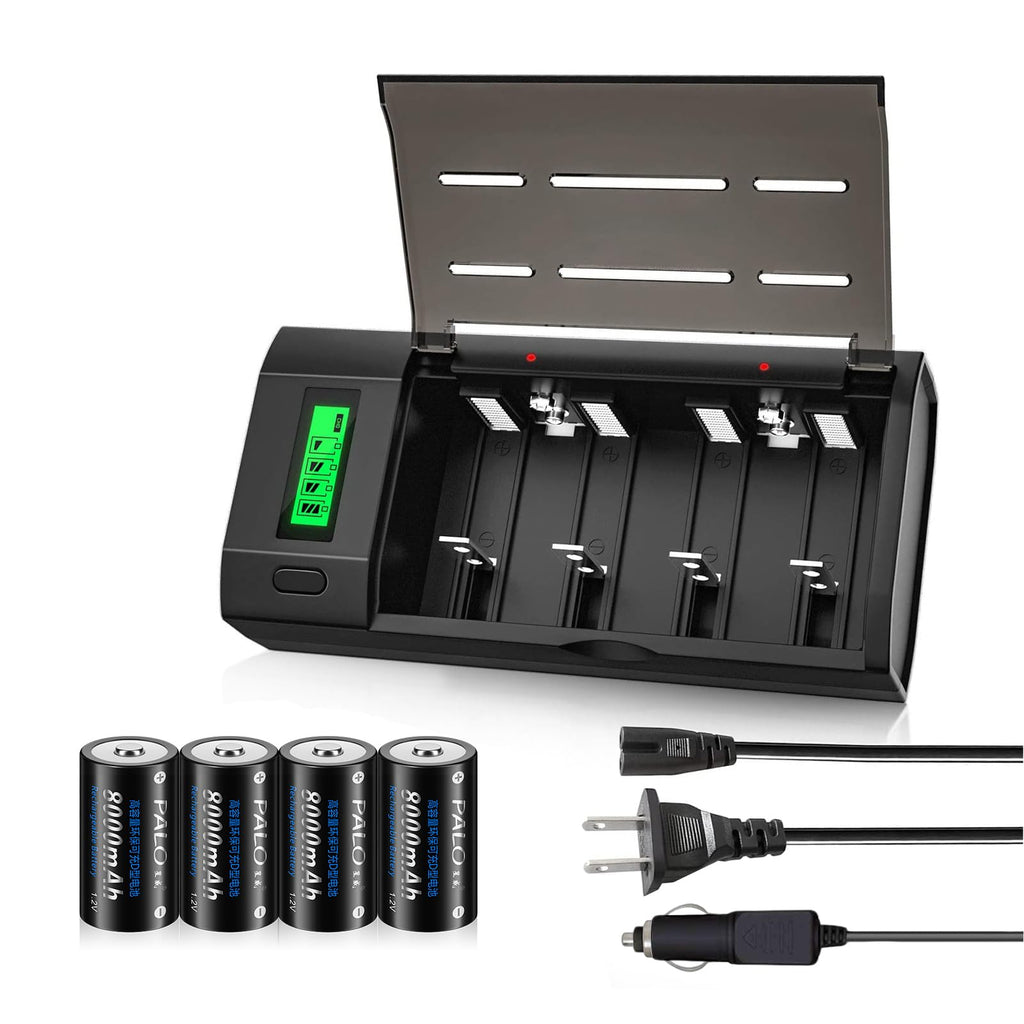 Rechargeable D Batteries with Charger D49497